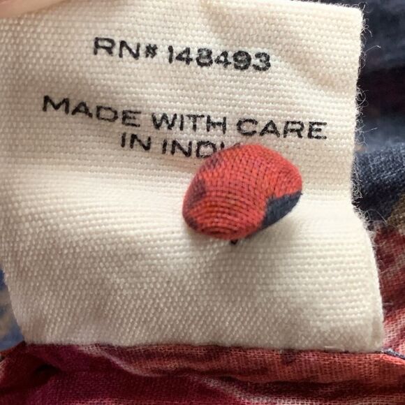 Dôen Assam Maxi Dress Button Up Long Sleeve Tropical Floral Red Pink Black Small - Picture 12 of 13